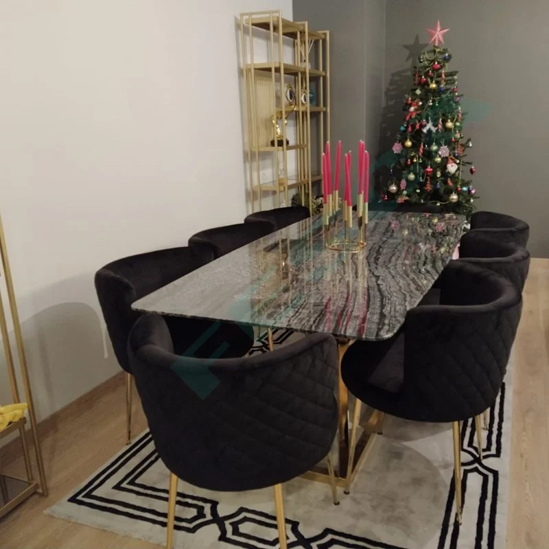 Black Wood Marble Table 68